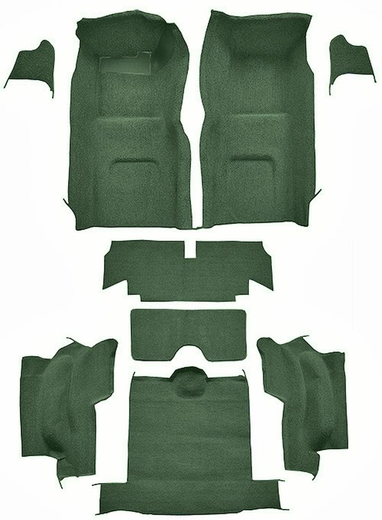 Molded Loop Interior Carpet for 1965-1966 Chevrolet Corvette Convertible [Mass Backing, Dark Green]