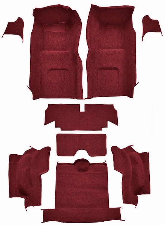 Molded Loop Interior Carpet for 1965-1966 Chevrolet Corvette Convertible [Mass Backing, Maroon]
