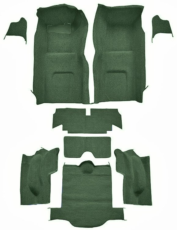 Molded Loop Interior Carpet for 1966 Chevrolet Corvette Coupe [OE-Style Backing, Dark Green]