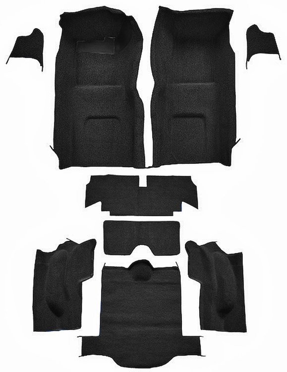 Molded Loop Interior Carpet for 1966 Chevrolet Corvette Coupe [Mass Backing, Black]