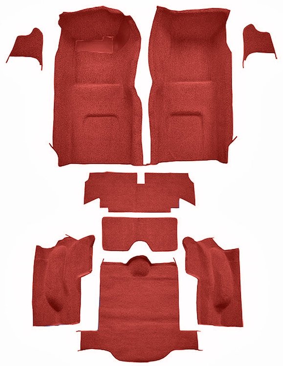 Molded Loop Interior Carpet for 1966 Chevrolet Corvette Coupe [Mass Backing, Red]