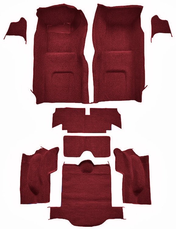 Molded Loop Interior Carpet for 1966 Chevrolet Corvette Coupe [Mass Backing, Maroon]