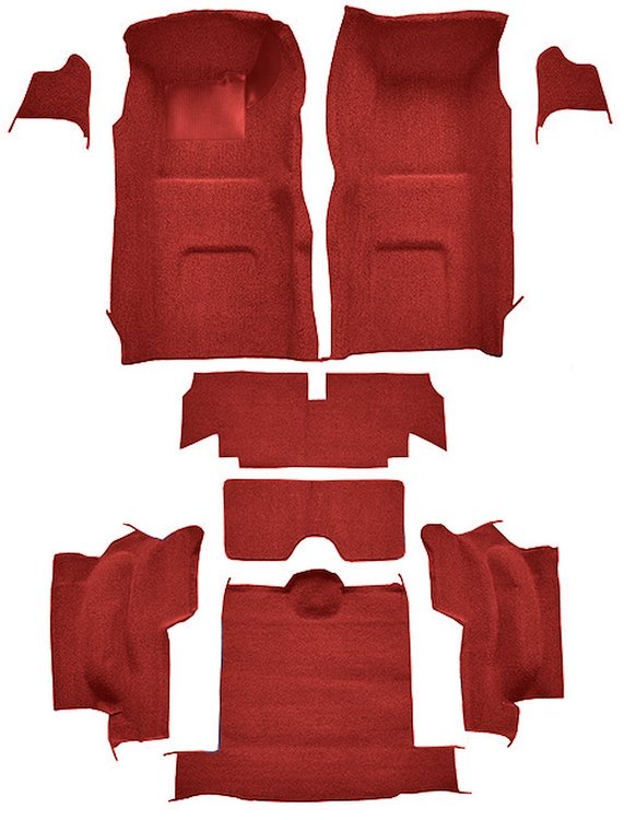 Molded Loop Interior Carpet for 1967 Chevrolet Corvette Convertible [OE-Style Backing, Red]
