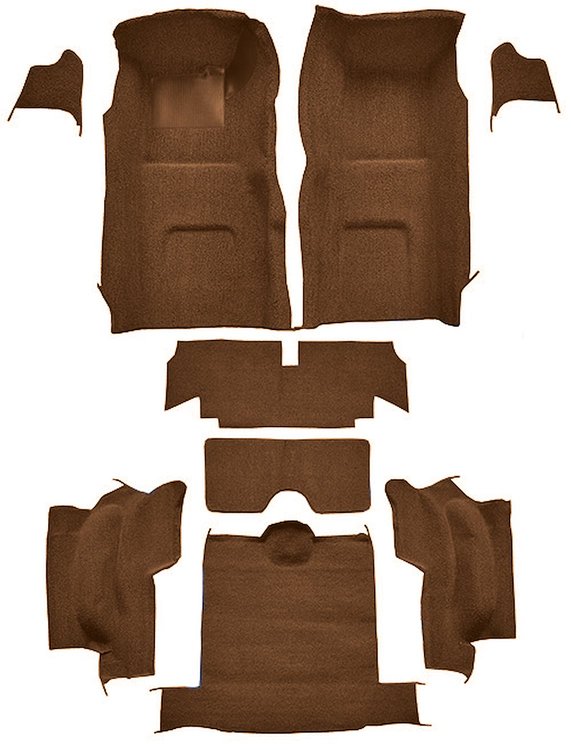 Molded Loop Interior Carpet for 1967 Chevrolet Corvette Convertible [OE-Style Backing, Dark Saddle]