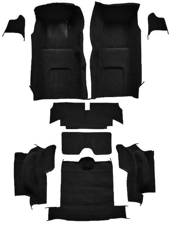 Molded Loop Interior Carpet for 1967 Chevrolet Corvette Convertible [Mass Backing, Black]