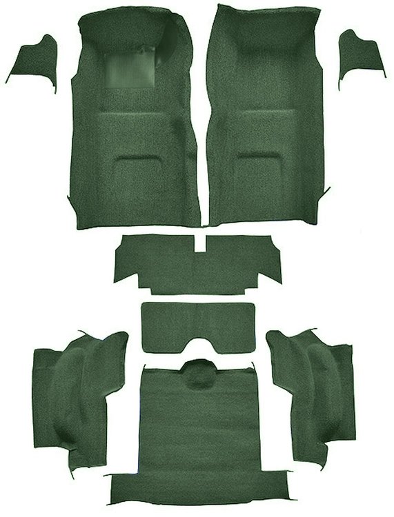 Molded Loop Interior Carpet for 1967 Chevrolet Corvette Convertible [Mass Backing, Dark Green]