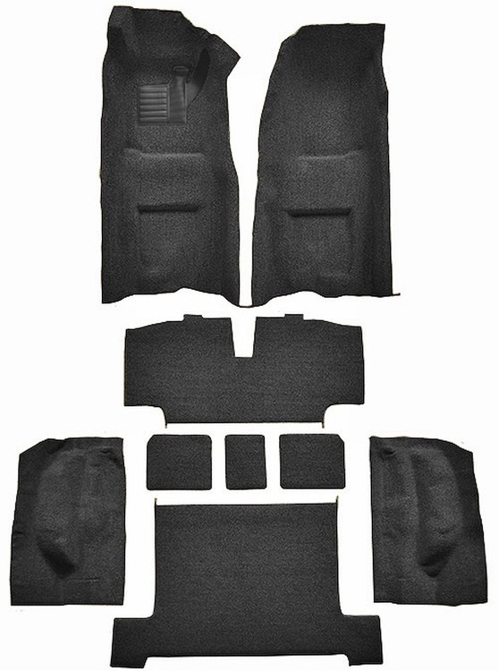 Molded Loop Complete Interior Carpet for 1968 Chevrolet Corvette Coupe & Roadster [Automatic, Mass Backing, Black]