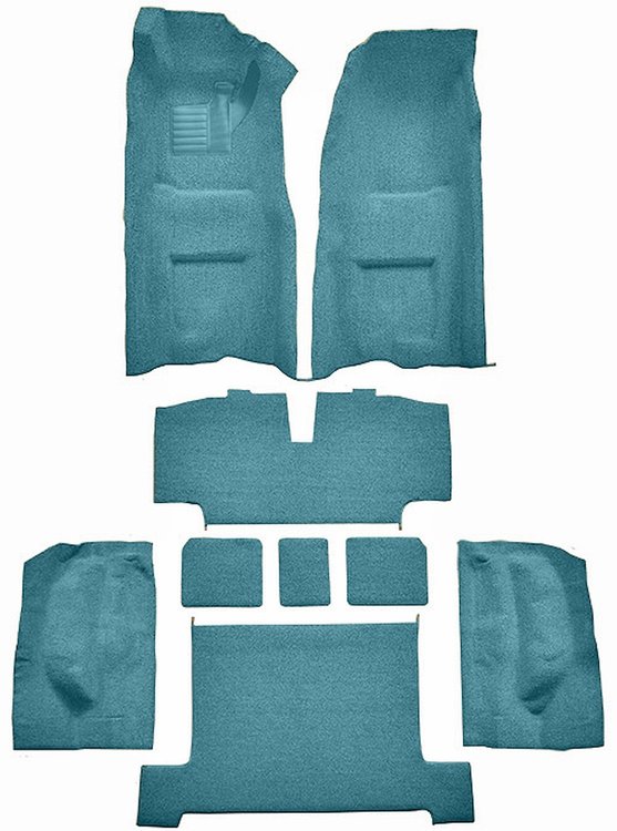Molded Loop Complete Interior Carpet for 1968 Chevrolet Corvette Coupe & Roadster [Automatic, Mass Backing, Medium Blue]