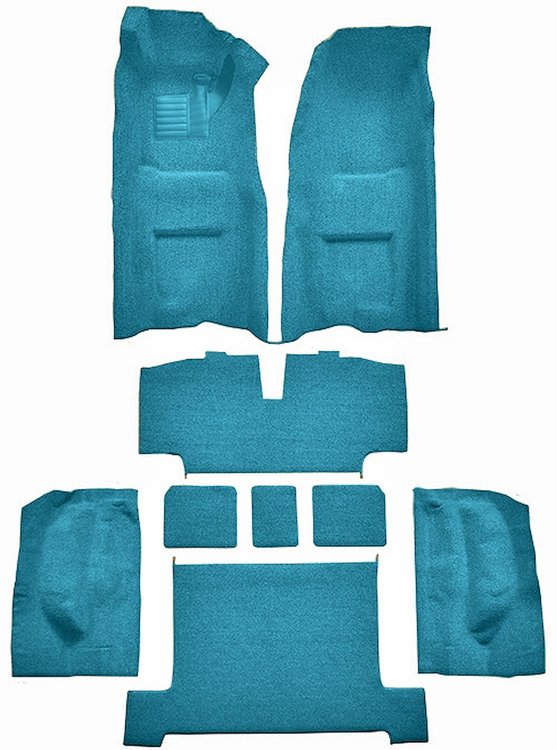Molded Loop Complete Interior Carpet for 1968 Chevrolet Corvette Coupe & Roadster [Automatic, Mass Backing, Bright Blue]