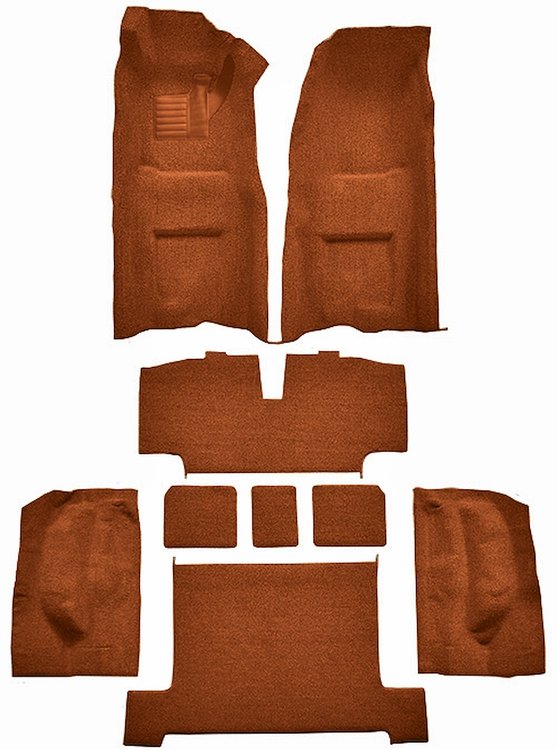 Molded Loop Complete Interior Carpet for 1968 Chevrolet Corvette Coupe & Roadster [Automatic, Mass Backing, Burnt Orange]