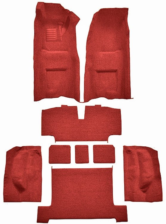 Molded Loop Complete Interior Carpet for 1968 Chevrolet Corvette Coupe & Roadster [4-Speed, Mass Backing, Red]