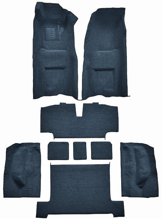 Molded Loop Complete Interior Carpet for 1968 Chevrolet Corvette Coupe & Roadster [4-Speed, Mass Backing, Dark Blue]