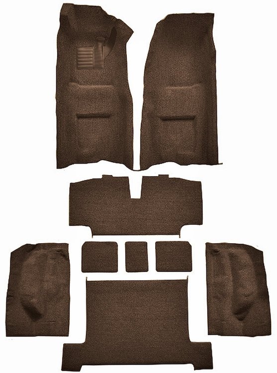 Molded Loop Complete Interior Carpet for 1968 Chevrolet Corvette Coupe & Roadster [4-Speed, Mass Backing, Dark Brown]