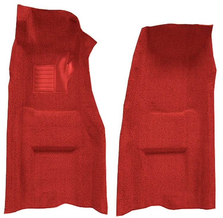 Molded Loop Front Interior Carpet for 1969 Chevrolet Corvette Coupe and Roadster [Automatic, OE-Style Jute Backing, Red]