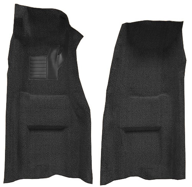 Molded Loop Front Interior Carpet for 1969 Chevrolet Corvette Coupe and Roadster [Automatic, Mass Backing, Black]