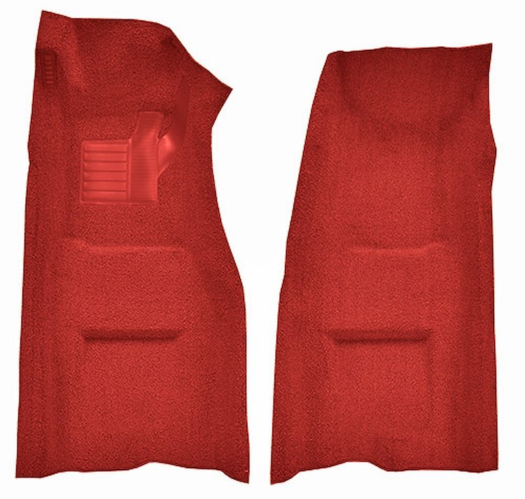 Molded Loop Front Interior Carpet for 1969-1970 Chevy Corvette Coupe and Roadster [Automatic, OE-Style Jute Backing, Red]
