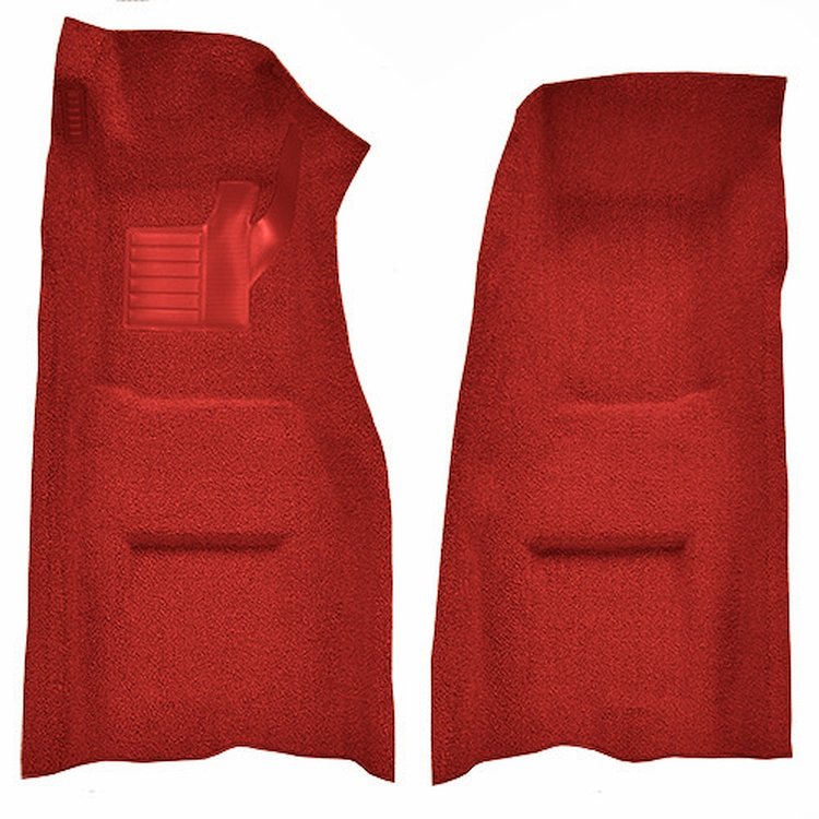 Molded Loop Front Interior Carpet for 1969-1970 Chevy Corvette Coupe and Roadster [4-Speed, Mass Backing, Red]