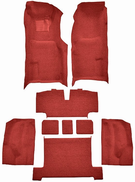 Molded Loop Complete Interior Carpet for 1969 Chevy Corvette Coupe & Roadster [Automatic, Mass Backing, Red]