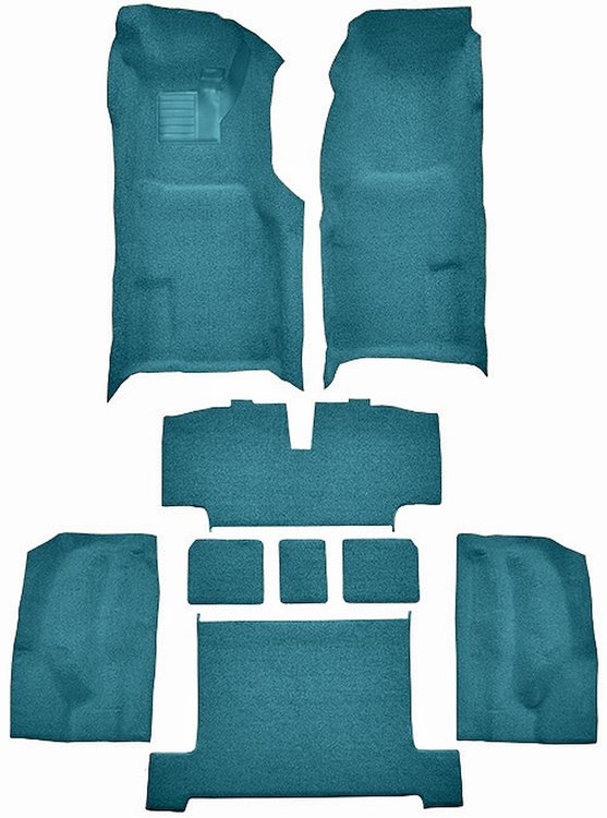 Molded Loop Complete Interior Carpet for 1969 Chevy Corvette Coupe & Roadster [Automatic, Mass Backing, Medium Blue]