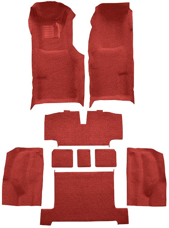 Molded Loop Complete Interior Carpet for 1969-1970 Chevy Corvette Coupe & Roadster [Automatic, OE-Style Jute Backing, Red]