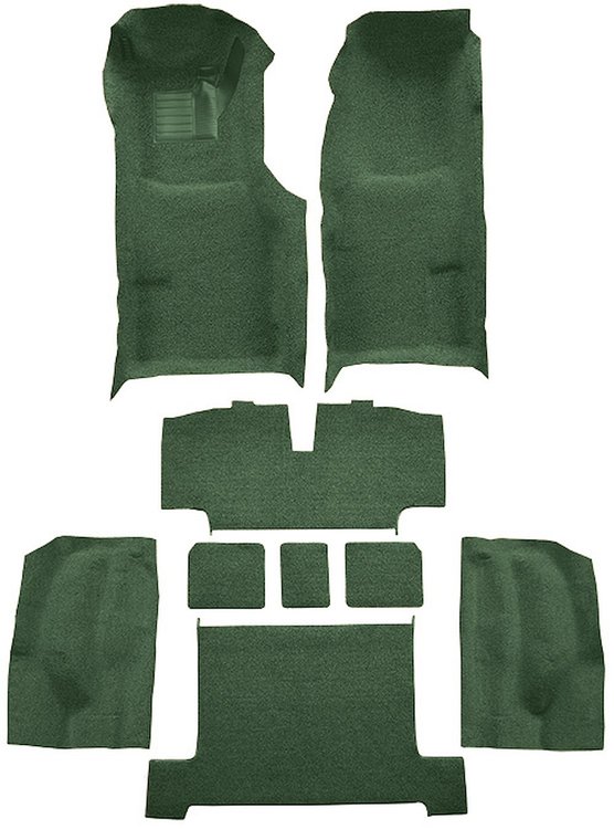 Molded Loop Complete Interior Carpet for 1969-1970 Chevy Corvette Coupe & Roadster [Automatic, OE Jute Backing, Dark Green]