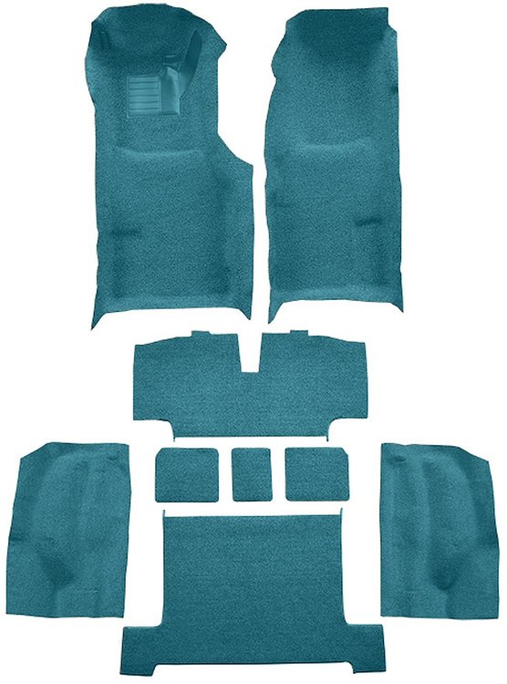 Molded Loop Complete Interior Carpet for 1969-1970 Chevy Corvette Coupe & Roadster [Automatic, Mass Backing, Medium Blue]