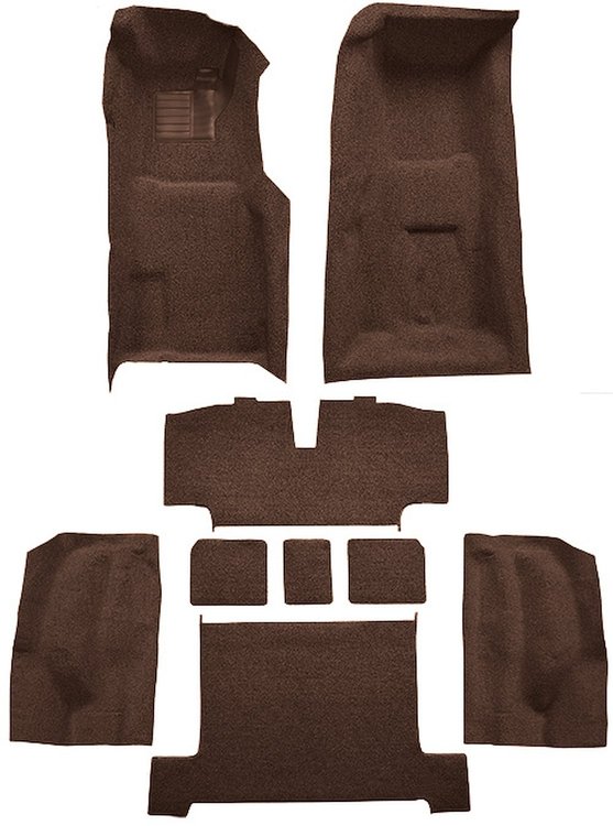 Molded Loop Complete Interior Carpet for 1969 Chevy Corvette Coupe & Roadster [4-Speed, OE-Style Jute Backing, Dark Brown]