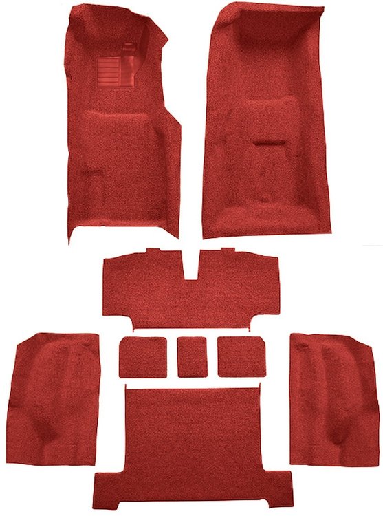 Molded Loop Complete Interior Carpet for 1969 Chevy Corvette Coupe & Roadster [4-Speed, Mass Backing, Red]