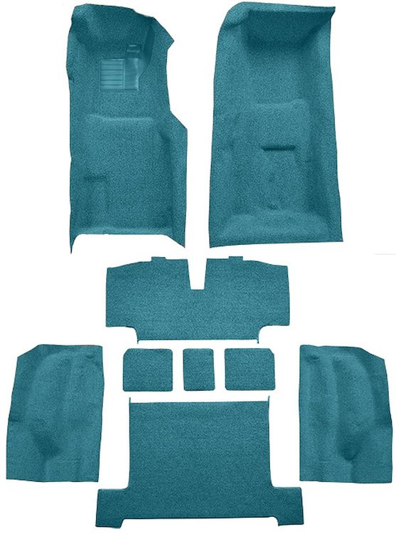 Molded Loop Complete Interior Carpet for 1969 Chevy Corvette Coupe & Roadster [4-Speed, Mass Backing, Medium Blue]