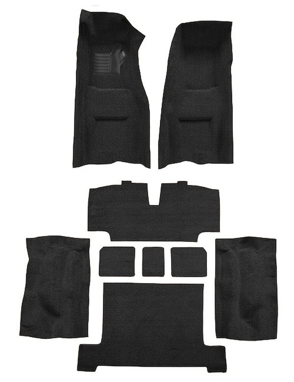Molded Loop Complete Interior Carpet for 1969-1970 Chevy Corvette Coupe & Roadster [4-Speed, Mass Backing, Black]