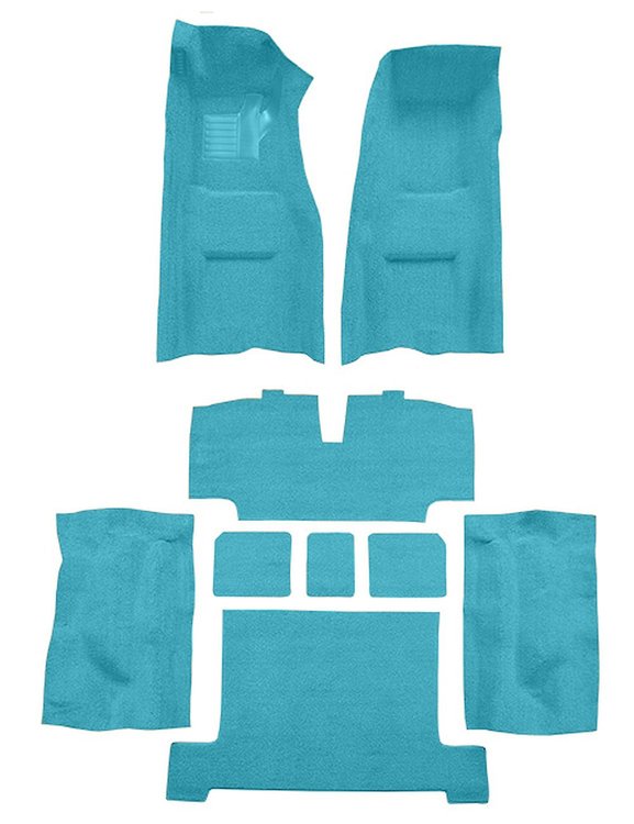 Molded Loop Complete Interior Carpet for 1969-1970 Chevy Corvette Coupe & Roadster [4-Speed, Mass Backing, Bright Blue]