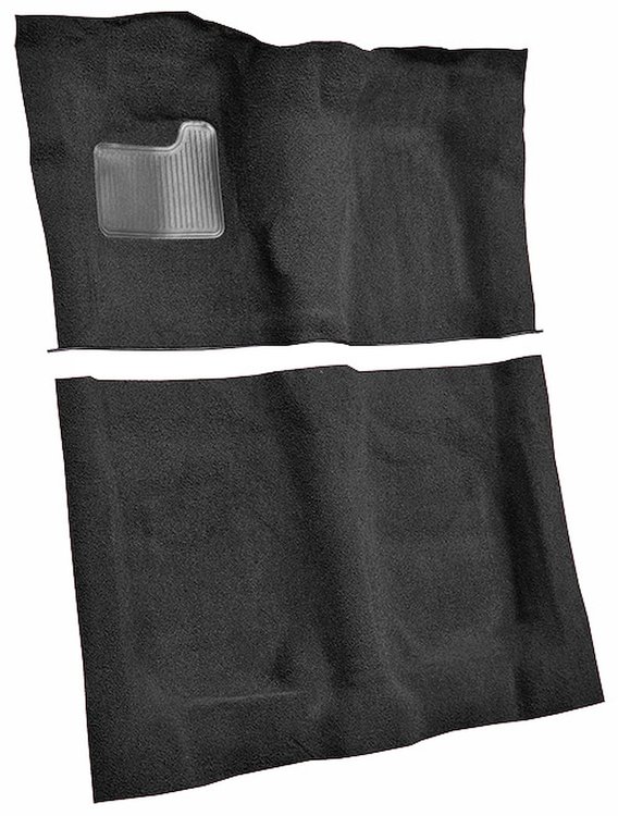 Molded Loop Carpet Fits Select 1973 Buick, Chevrolet, GMC, Oldsmobile, Pontiac A-Body [OE-Style Backing, 4-Speed, Black]