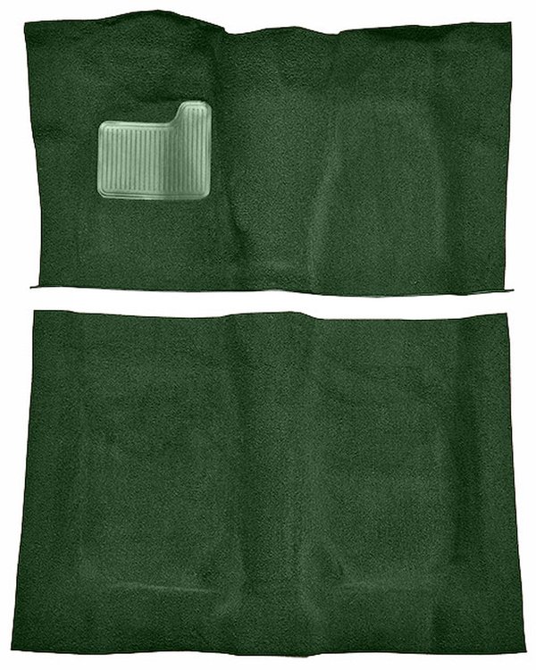 Molded Loop Carpet Fits Select 1973 Buick, Chevrolet, GMC, Oldsmobile, Pontiac A-Body [Mass Backing, 4-Speed, Dark Green]