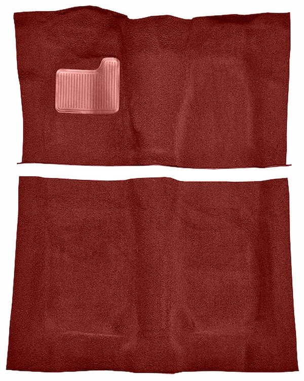Molded Loop Carpet Fits Select 1973 Buick, Chevrolet, GMC, Oldsmobile, Pontiac A-Body [Mass Backing, 4-Speed, Maroon]