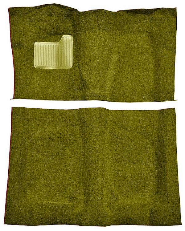 Molded Loop Carpet Fits Select 1973 Buick, Chevrolet, GMC, Oldsmobile, Pontiac A-Body [Mass Backing, 4-Speed, Ivy Gold]