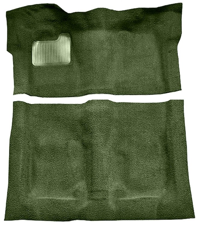 Molded Cut Pile Carpet Fits Select 1974-1975 Buick, Chevy, GMC, Olds., Pontiac A-Body [OE-Style Backing, Auto Trans, Willow Grn]