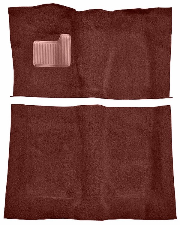 Molded Cut Pile Carpet for 1974-1975 Chevrolet El Camino, Malibu, Pontiac LeMans [OE-Style Backing, 4-Speed, Oxblood]