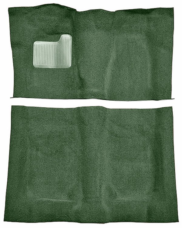 Molded Cut Pile Carpet for 1974-1975 Chevrolet El Camino, Malibu, Pontiac LeMans [Mass Backing, 4-Speed, Sage Green]