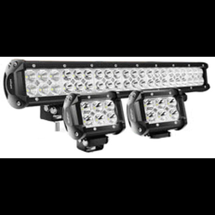 Off-Road Lighting Kit with 20 in. LED Light Bar and two 4 in. LED Light Pods, 240W, 24,000 Lumens, Spot/Flood Combo Beam