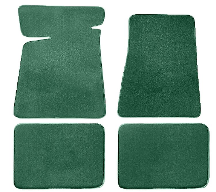 Molded Cut Pile Floor Mats Fits Select 1978-1987 Buick, Chevrolet, Oldsmobile, Ponitac Models [4-Piece, Silver Green/Jade]