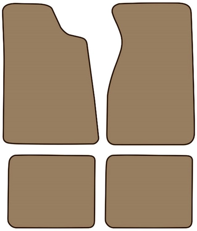 Molded Cut Pile Floor Mats for 1979-1993 Ford Mustang [4-Piece, Medium Saddle]