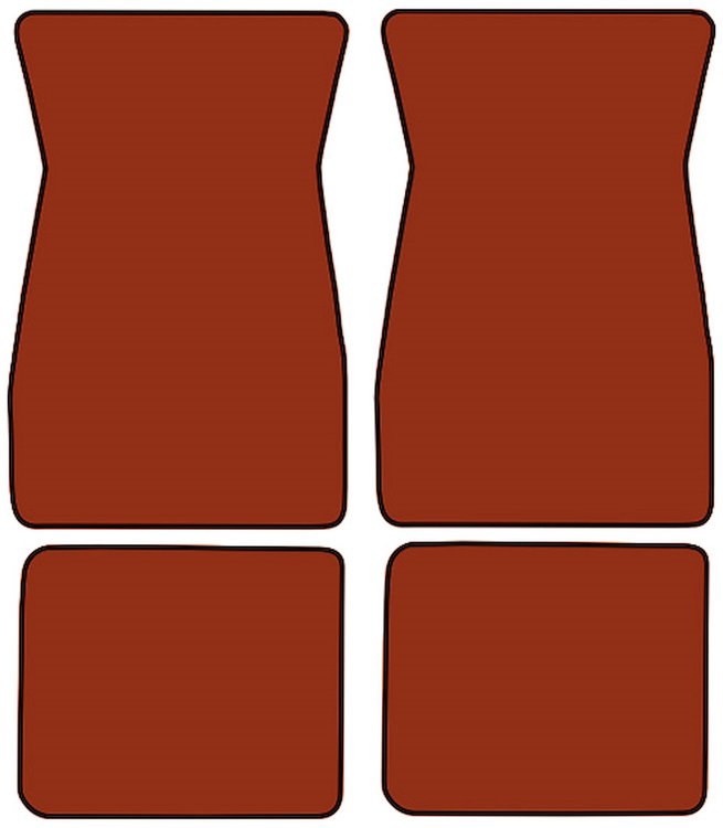 Molded Loop Floor Mats for 1964-1968 Ford Mustang [4-Piece, Emberglow]