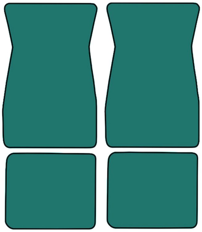 Molded Loop Floor Mats for 1964-1968 Ford Mustang [4-Piece, Aqua]