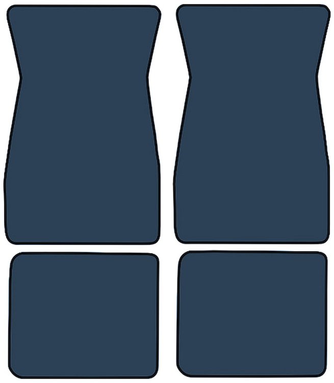 Molded Loop Floor Mats for 1964-1968 Ford Mustang [4-Piece, Dark Blue]