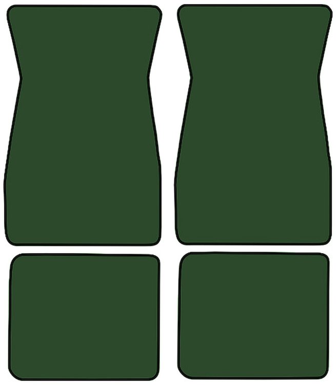 Molded Loop Floor Mats for 1964-1968 Ford Mustang [4-Piece, Dark Green]