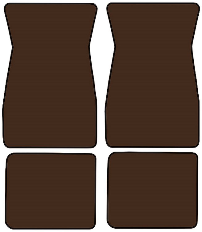 Molded Loop Floor Mats for 1964-1968 Ford Mustang [4-Piece, Dark Brown]