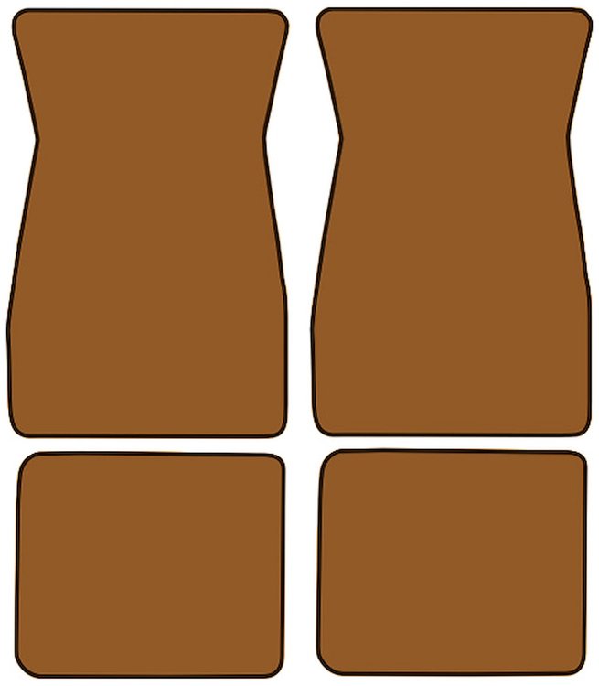 Molded Loop Floor Mats for 1964-1968 Ford Mustang [4-Piece, Medium Saddle]