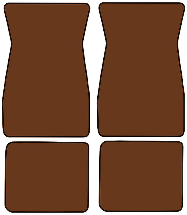 Molded Loop Floor Mats for 1964-1968 Ford Mustang [4-Piece, Dark Saddle]