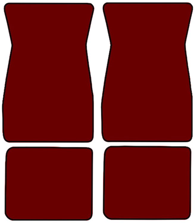 Molded Loop Floor Mats for 1964-1968 Ford Mustang [4-Piece, Maroon]