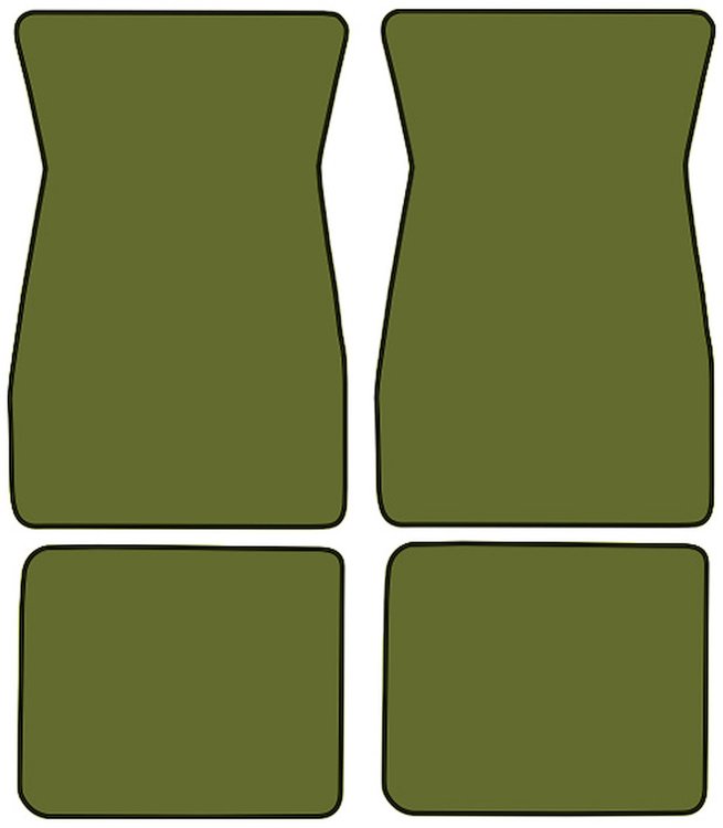 Molded Loop Floor Mats for 1964-1968 Ford Mustang [4-Piece, Moss Green]
